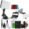 Vivitar 120 Led Video Conference Lighting Kit Suction Cup Mount for Laptops and Monitors + Vivitar Pistol Grip Tabletop Tripod + Cleaning Accessory Kit