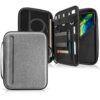 navor Waterproof Portable Hard Case Compatible for 12.9”/11”/10.9”/10.2” iPad or Tablet, Electronic Accessories Cable Organizer with Compartments [12.9-inch] Gray