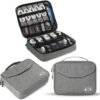 Electronics Organizer, Cable Organizer for Electronic Accessories, Double Layer Travel Cord Storage Bag for iPad Tablet