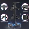Gaming RGB Headphones Stand, Rotatable Headset Stand with 9 Light Modes - Controller Holder with 2 USB Charging Ports and 3.5mm & Type-C Port - Earphone Hanger Accessories for Desk