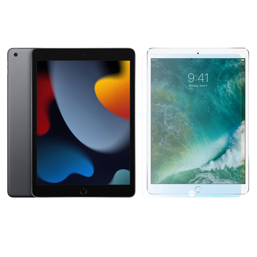 b0016452.jpg Apple iPad 10.2" 64GB with Wi-Fi & Glass Screen Protector (9th Generation) - Space Grey